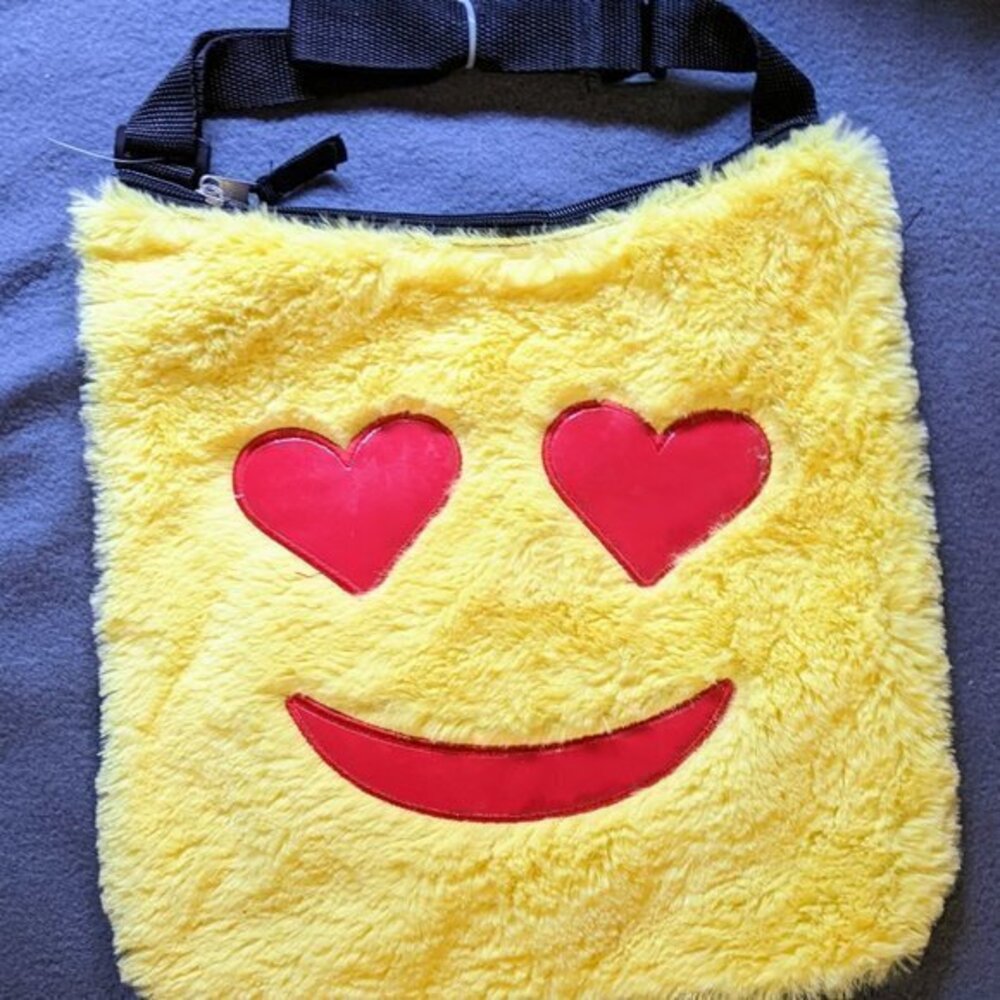 Emoji smiley face heart eyes purse bookbag